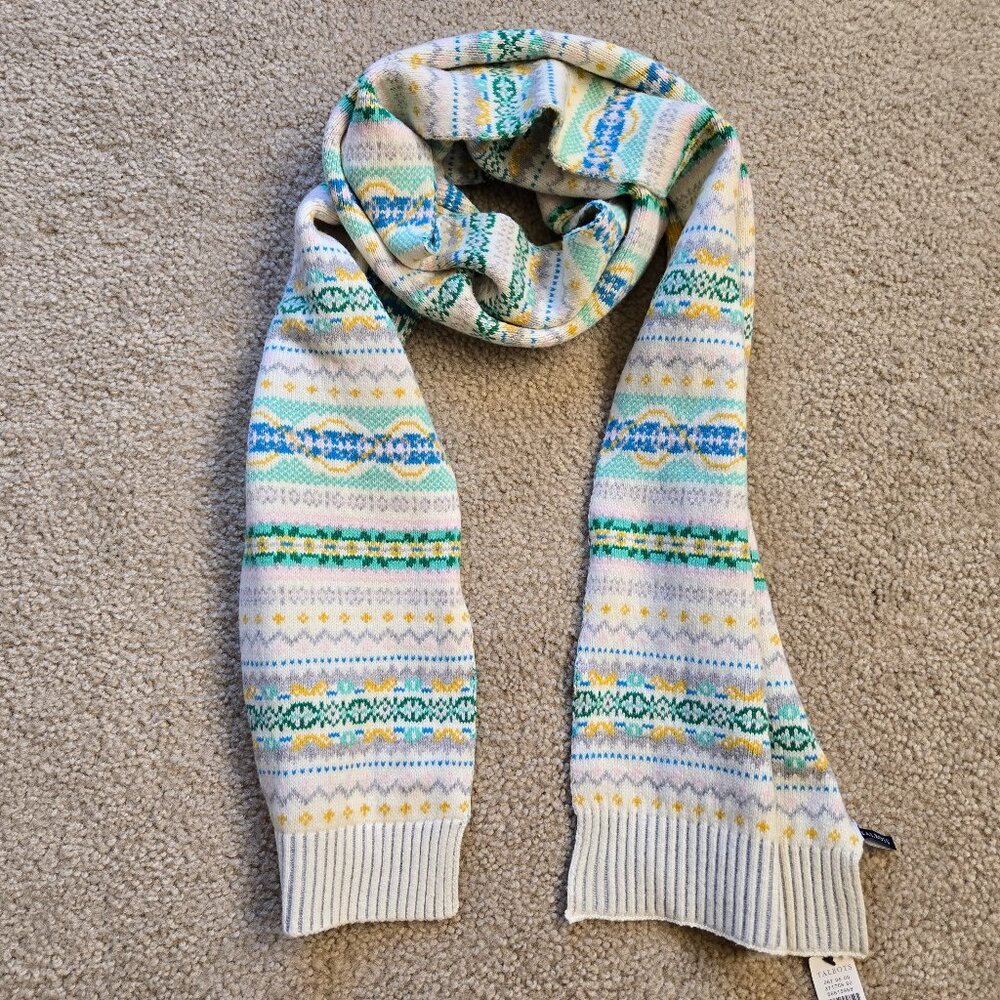 NWT Talbots Pastel Fair Isle Knit Scarf
